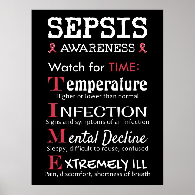 Affiche Sepsis Awareness Watch pour le guide TIME (Devant)