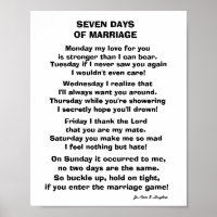 SEPT JOURS DE POÈME DE MARIAGE