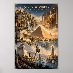 Affiche Sept Merveilles du Monde Historique de l'Art