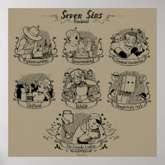 Affiche Sept Péchés De RimWorld