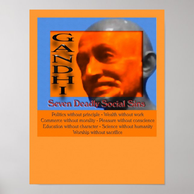 Affiche Sept péchés sociaux mortels Reconnaissance Imprime (Devant)