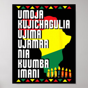Affiche Sept Principes De Kwanzaa Carte Africaine Hommes F