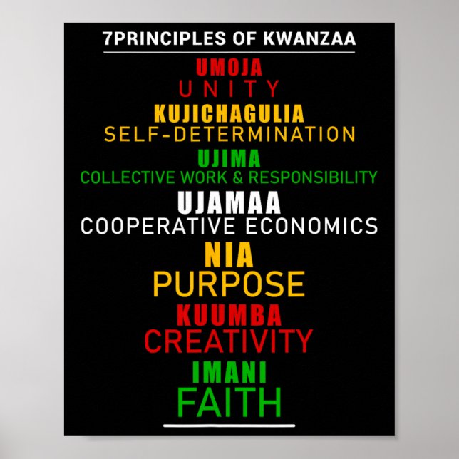 Affiche Sept Principes De Kwanzaa Christmas Afro-america (Devant)