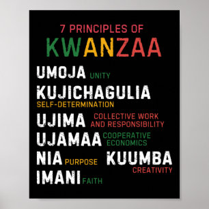 Affiche Sept Principes De Kwanzaa Happy Kwanzaa