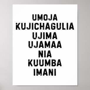 Affiche Sept Principes De Kwanzaa Happy Kwanzaa 5