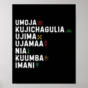 Affiche Sept Principes De Kwanzaa Happy Kwanzaa 8