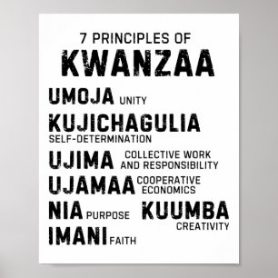 Affiche Sept Principes De Kwanzaa Happy Kwanzaa 9