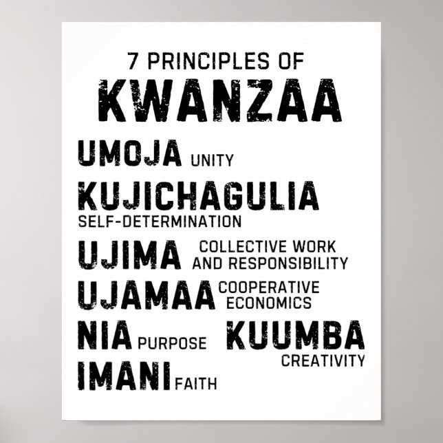 Affiche Sept Principes De Kwanzaa Happy Kwanzaa 9 (Devant)