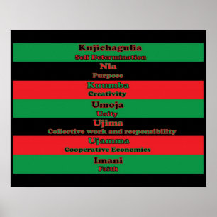 Affiche Sept principes de Kwanzaa (horizontal)