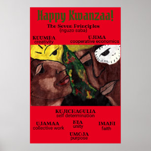 Affiche SEPT PRINCIPES DE L'affiche KWANZAA