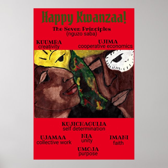 Affiche SEPT PRINCIPES DE L'affiche KWANZAA (Devant)