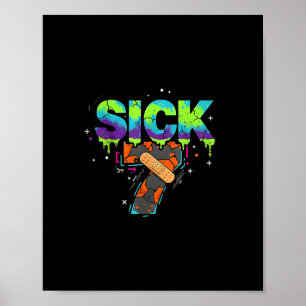 Affiche Sept Sick Meme Graffiti Drôle de Jeu de Mots