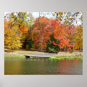 Affiche Sept sources Pont d'automne III Paysage d'automne