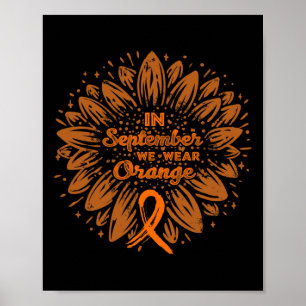 Affiche Septembre Nous Portons Orange Ribbon Leucémie Sens