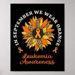 Affiche Septembre Nous Portons Orange Sunflower Leukemia A