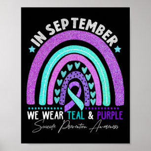Affiche Septembre Nous Portons Turquoise Et Violet Suicide
