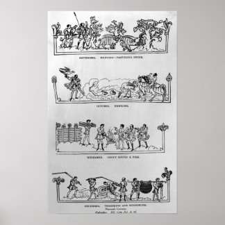 Affiche septembre, octobre, novembre et décembre