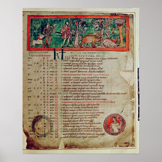 Affiche Septembre : Tendre le sanglier, à partir d'un Cale (Devant)