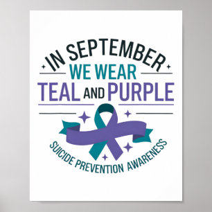Affiche Septembre turquoise Et Violet Prévention du suicid
