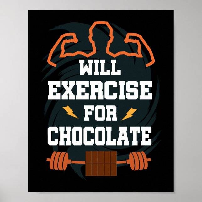 Affiche Sera Exercice Pour Chocolat Funny Gym Exercice (Devant)