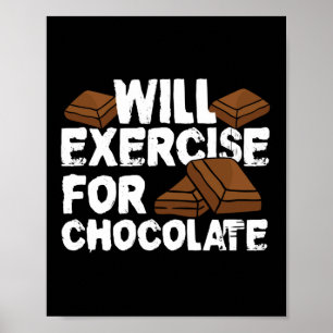 Affiche Sera Exercice Pour Chocolat Funny Gym Exercice