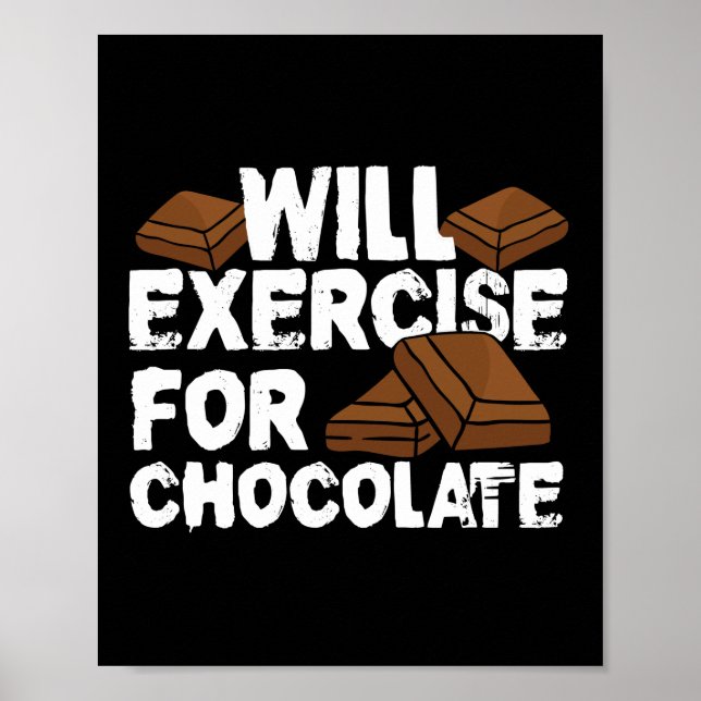 Affiche Sera Exercice Pour Chocolat Funny Gym Exercice (Devant)