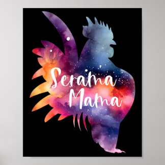 Affiche Serama Américaine Maman Poulet de concours Poule C