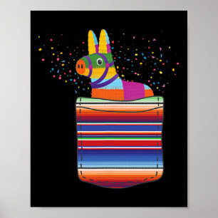 Affiche Serape Pocket Pinata Mexicaine Fiesta (pas un réel