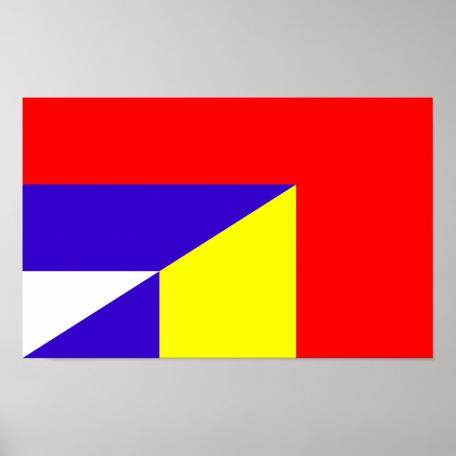 Affiche serbie roumanie drapeau pays demi symbole (Devant)