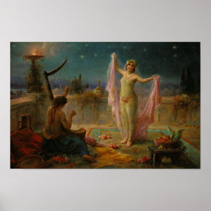 Affiche Serenade au clair de lune par Hans Zatzka - affich
