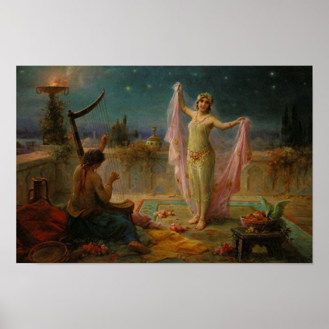 Affiche Serenade au clair de lune par Hans Zatzka - affich (Devant)