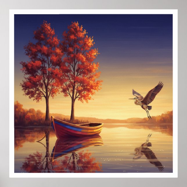 Affiche Serene Autumn Lake Wall Art - Nature Inspiré (Devant)