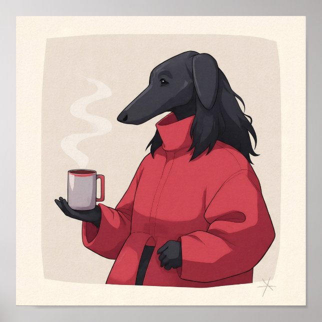 Affiche Serene Fluffy Pet Portrait - Modern Decor. (Devant)