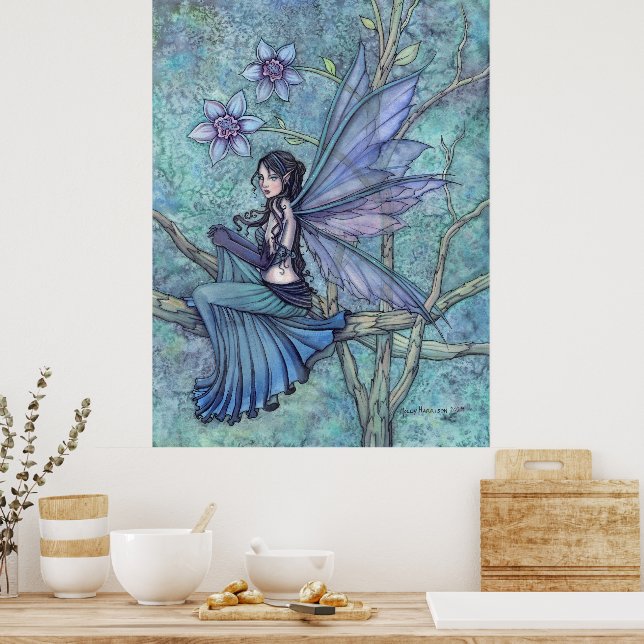 Affiche Serene Garden Fairy Imaginaire Aquarelle Art (Cuisine)