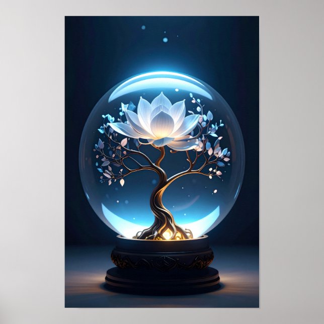 Affiche Serene Glissant Lotus Globe Art (Devant)