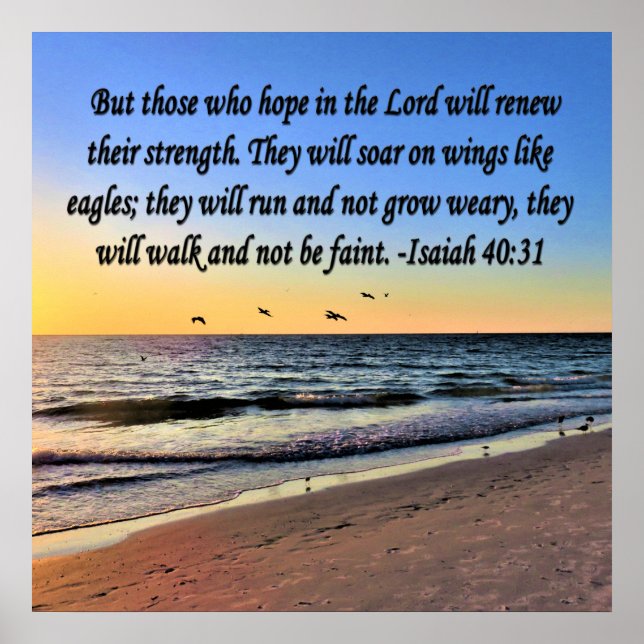 AFFICHE SERENE ISAIAH 40:31 CONCEPTION DE SCRIPTURE (Devant)