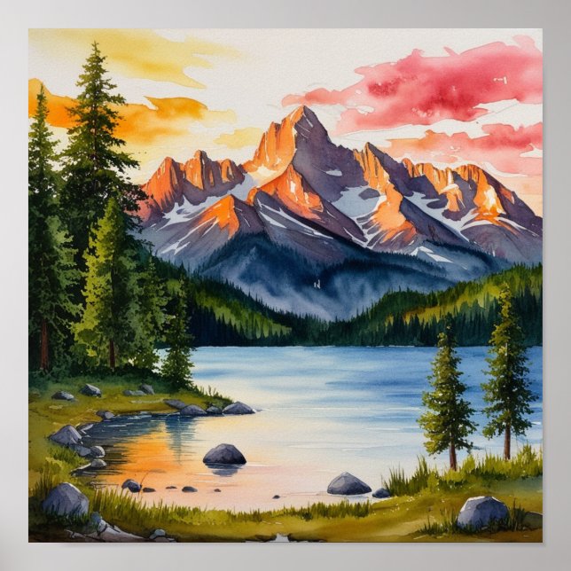 Affiche Serene Mountain and Trees (Devant)