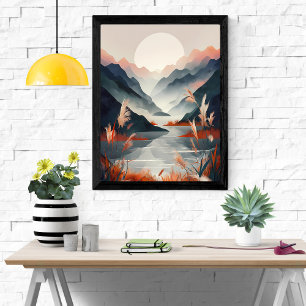 Affiche Serene Mountain Lake Sunset