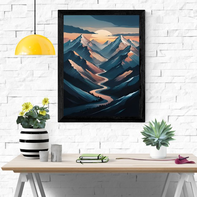 Affiche Serene Mountain Sunset (Créateur téléchargé)