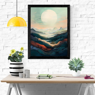 Affiche Serene Serenity : Un paysage de montagne paisible