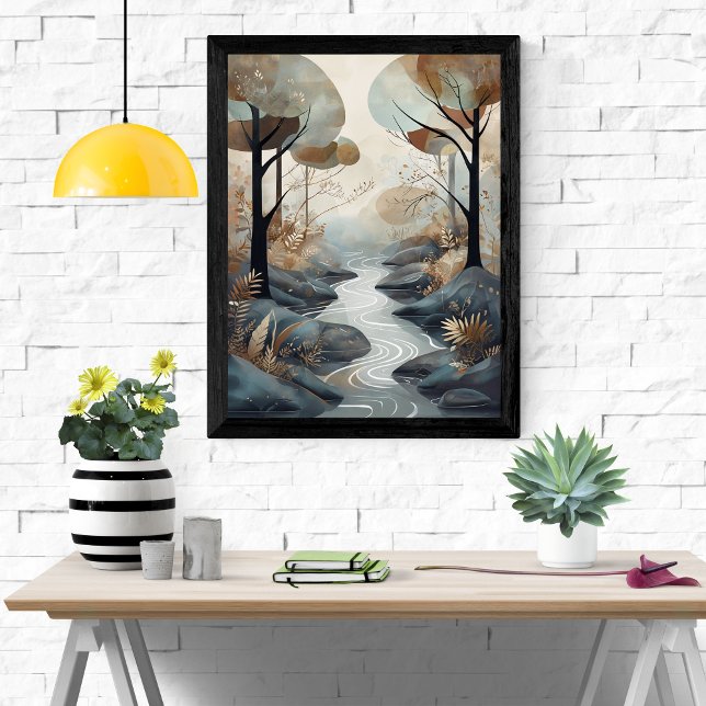 Affiche Serene Stream : Une Scène De Bois Tranquille (Créateur téléchargé)
