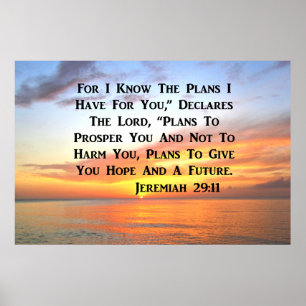 AFFICHE SERENE SUNRISE JEREMIAH 29:11 BIBLE VERSE