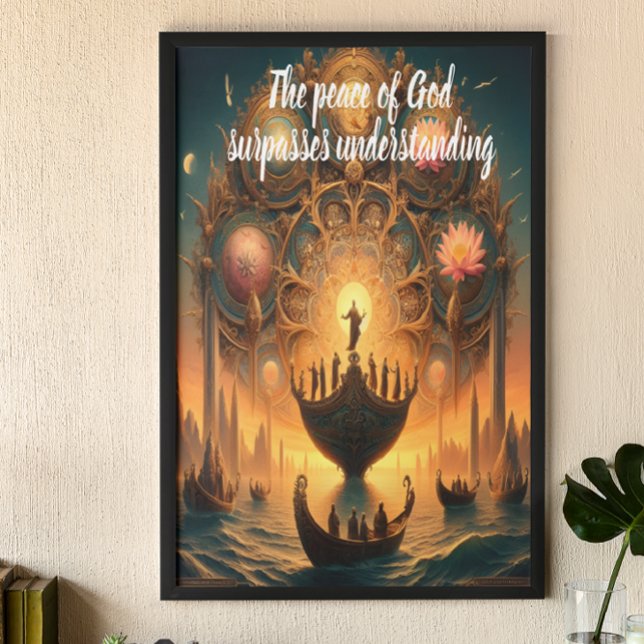 Affiche Serene Voyage : Débarquement en bateau sur l'eau (Créateur téléchargé)