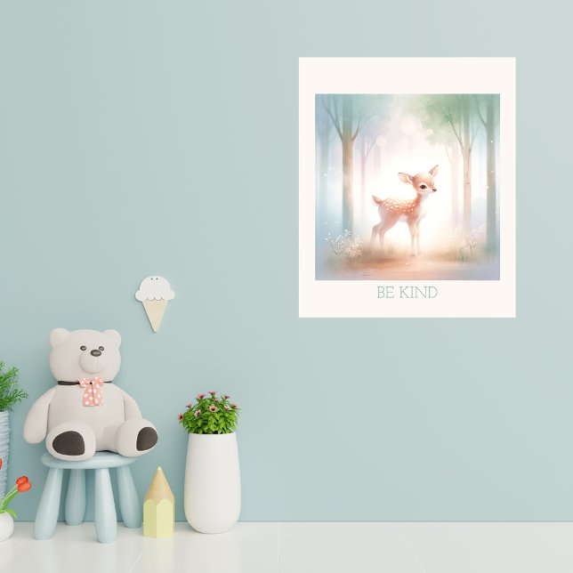 Affiche Serene Woodland Fawn - Tranquil Forest Nursery Art (Créateur téléchargé)