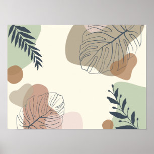 Affiche Sérénissime Feuille Tropicale Art Abstrait