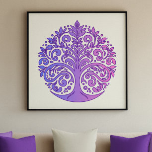 Affiche Sérénité Arbre de Vie Mandala - Tons apaisants