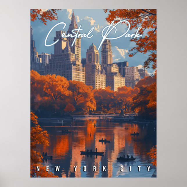 Affiche Sérénité d'automne : Central Park NYC Automne (Devant)