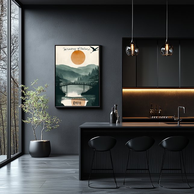 Affiche Sérénité de Kyoto - Réflexions du jardin Zen (Créateur téléchargé)