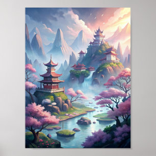 Affiche Sérénité de la Chine ancienne : Misty Mountains et