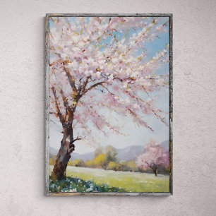 Affiche Sérénité de la floraison : Arbre dans l'huile de c